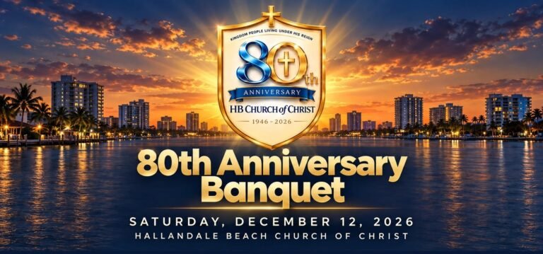 80th Anniversary Banquet banner (sunset)